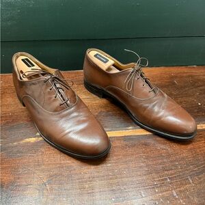 Vintage 🇺🇸 Made in USA Men's Brown Leather Plain-Toe Oxford Shoes 10 D
